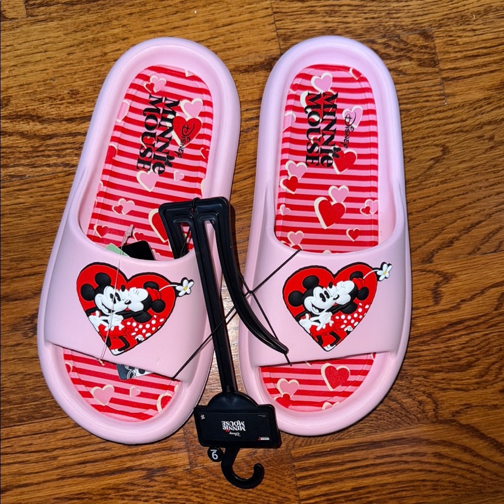 Disney Pink and Red Mickey & Minnie Mouse Slippers